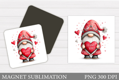 Valentines Gnome Magnet. Valentines Magnet Design Product Image 1