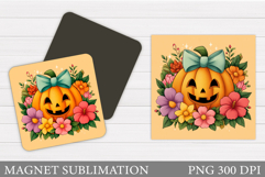 Halloween Pumpkin Magnet. Halloween Magnet Sublimation Product Image 1