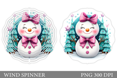 Cute Snowman Wind Spinner. Christmas Wind Spinner Design Product Image 1