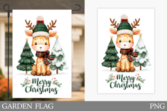 Cute Deer Garden Flag. Christmas Garden Flag Sublimation Product Image 1