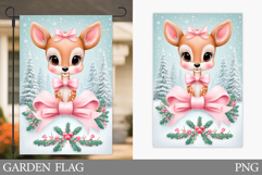 Cute Deer Garden Flag. Christmas Garden Flag Sublimation Product Image 1