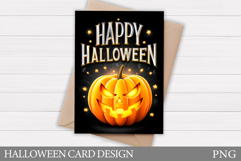 Halloween Pumpkin Card Design. Halloween Card Printable Product Image 1