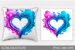 Heart Pillow Sublimation. Valentines Pillow Design Product Image 1