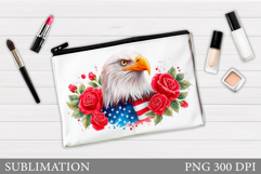 Patriotic Eagle Makeup Bag. Patriotic Cosmetics Bag Design Product Image 1