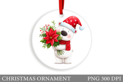 Polar Bear Christmas Ornament. Christmas Bear Sublimation Product Image 1