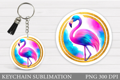 Flamingo Keychain Design. Flamingo Sublimation Product Image 1