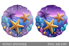 Starfish Wind Spinner Sublimation. Sea Wind Spinner Design Product Image 1