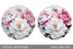 Floral Wind Spinner Sublimation. Flowers Wind Spinner Design Product Image 1