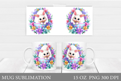 Easter Bunny Mug Design. Easter Mug Sublimation Product Image 1