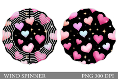 Hearts Wind Spinner Sublimation. Valentines Wind Spinner Product Image 1