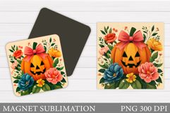 Halloween Pumpkin Magnet. Halloween Magnet Sublimation Product Image 1