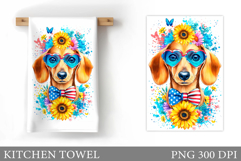 Patriotic Dog Kitchen Towel. Patriotic Kitchen Towel Design Product Image 1