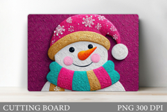 Christmas Cutting Board. Snowman Cutting Board Sublimation Product Image 1
