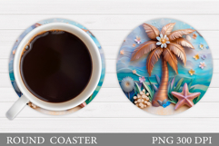 Palm Tree Coaster Design. Summer Coaster Sublimation Product Image 1
