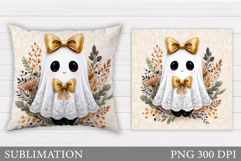 Halloween Ghost Pillow Design. Halloween Ghost Sublimation Product Image 1
