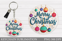 Christmas Keychain Sublimation. Christmas Keychain Design Product Image 1