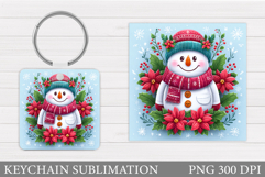 Christmas Snowman Keychain. Christmas Keychain Design Product Image 1
