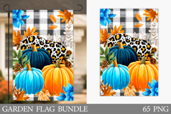 Pumpkin Garden Flag Design. Fall Garden Flag Sublimation Product Image 1