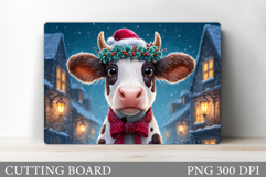 Christmas Cow Cutting Board. Christmas Cutting Board Product Image 1