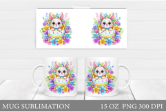 Easter Bunny Mug Design. Easter Mug Sublimation Product Image 1