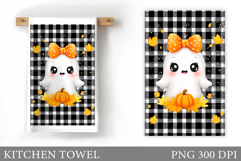 Fall Ghost Kitchen Towel. Fall Kitchen Towel Design Product Image 1