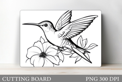Hummingbird Cutting Board. Flowers Kitchen Cutting Board Product Image 1