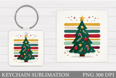 Christmas Tree Keychain. Christmas Keychain Sublimation Product Image 1