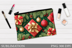 Christmas Cosmetics Bag. Christmas Makeup Pouch Sublimation Product Image 1