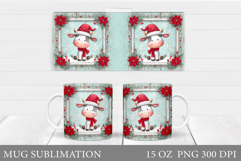 Christmas Cow Mug Design. Christmas Mug Sublimation Product Image 1
