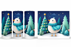 Christmas Bird Tumbler Design. Christmas Tumbler Sublimation Product Image 2