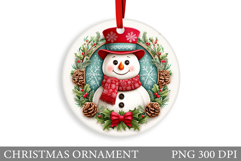 Snowman Christmas Ornament. Christmas Ornament Sublimation Product Image 1