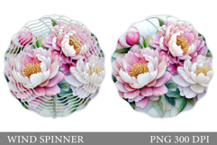 Flowers Wind Spinner Design. Floral Wind Spinner Sublimation Product Image 1