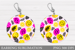 Lemons Earring Design. Lemons Sublimation Product Image 1