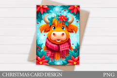 Christmas Cow Card Design. Christmas Card Printable Product Image 1