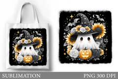 Ghost Tote Bag Sublimation. Halloween Tote Bag Design Product Image 1
