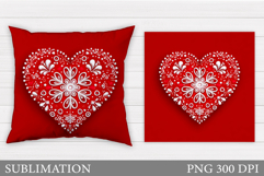 Christmas Pillow Sublimation. Snowflakes Pillow Design Product Image 1