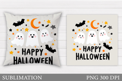 Halloween Ghost Pillow Design. Halloween Ghost Sublimation Product Image 1