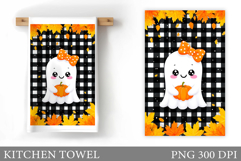 Fall Ghost Kitchen Towel. Fall Kitchen Towel Design Product Image 1