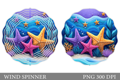 Starfish Wind Spinner Sublimation. Sea Wind Spinner Design Product Image 1