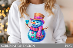 Cute Snowman Sublimation. Snowman T-Shirt Sublimation Product Image 1