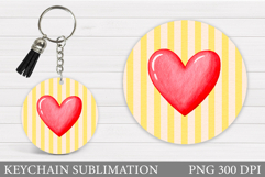 Heart Keychain Design. Valentine Keychain Sublimation Product Image 1