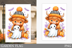 Halloween Cow Garden Flag Design. Halloween Garden Flag Product Image 1