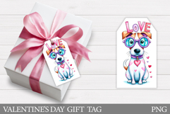 Valentines Dog Gift Tag Design. Valentine Gift Tag Printable Product Image 1