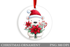 Polar Bear Christmas Ornament. Christmas Bear Sublimation Product Image 1