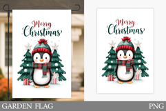 Penguin Garden Flag. Christmas Garden Flag Sublimation Product Image 1