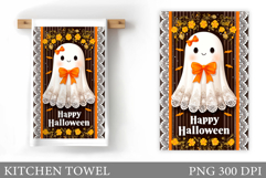 Halloween Ghost Towel Design. Halloween Kitchen Towel Product Image 1