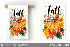 Pumpkin Kitchen Towel. Fall Kitchen Towel Sublimation Product Image 1