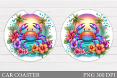 Crab Car Coaster Design. Sea Car Coaster Sublimation Product Image 1