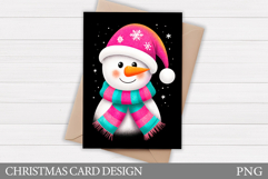 Cute Snowman Card Design. Christmas Card Printable Product Image 1