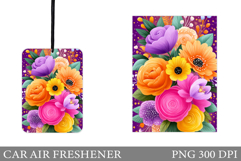 Floral Car Air Freshener. Flowers Car Air Freshener Design Product Image 1